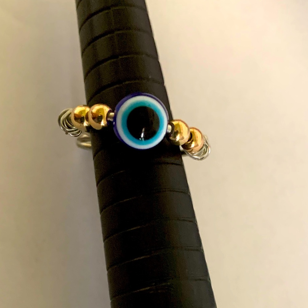 Handmade evil eye ring